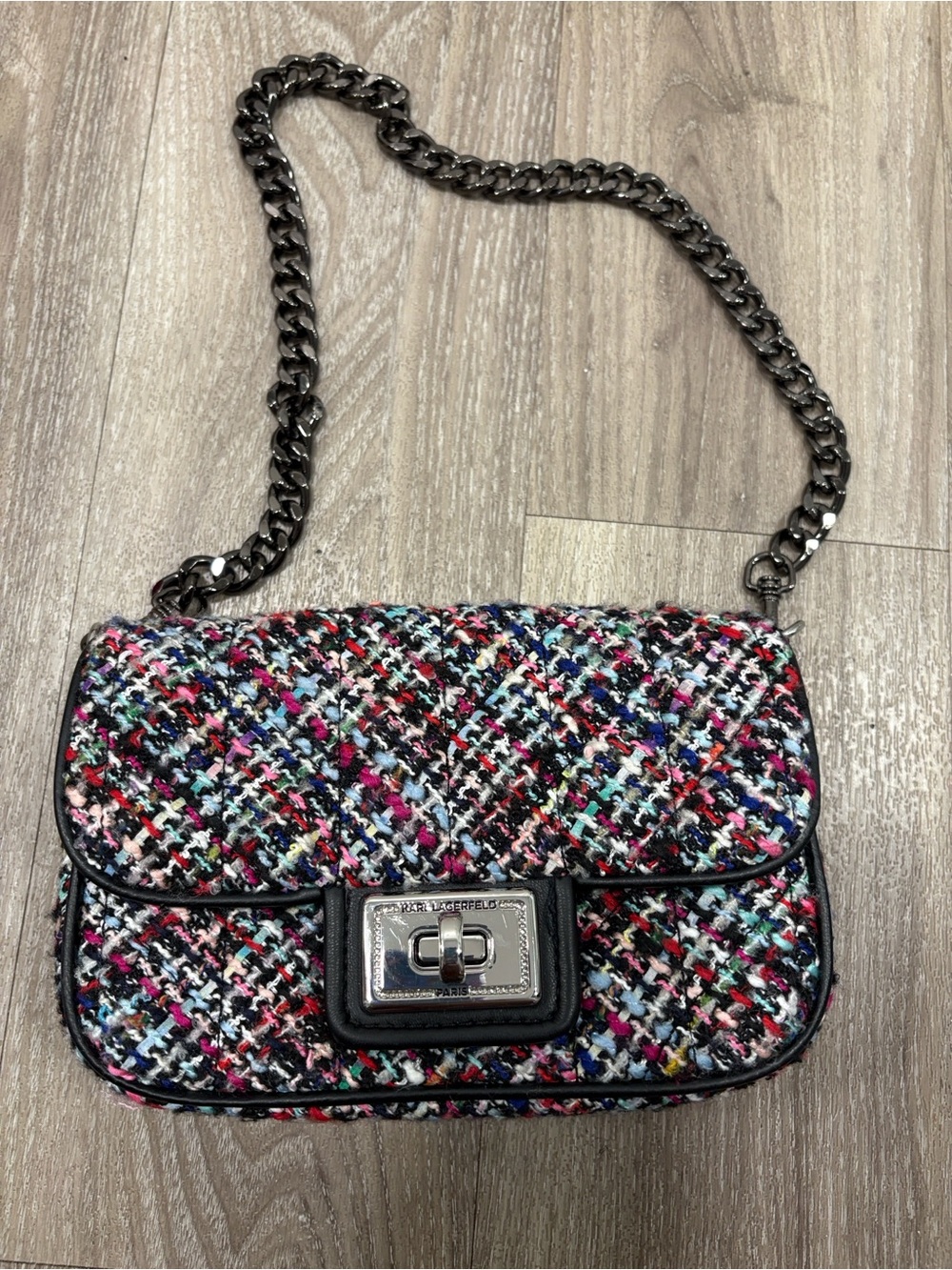 Karl largerfeld Tweed Chain Shoulder Bag - Multicolor